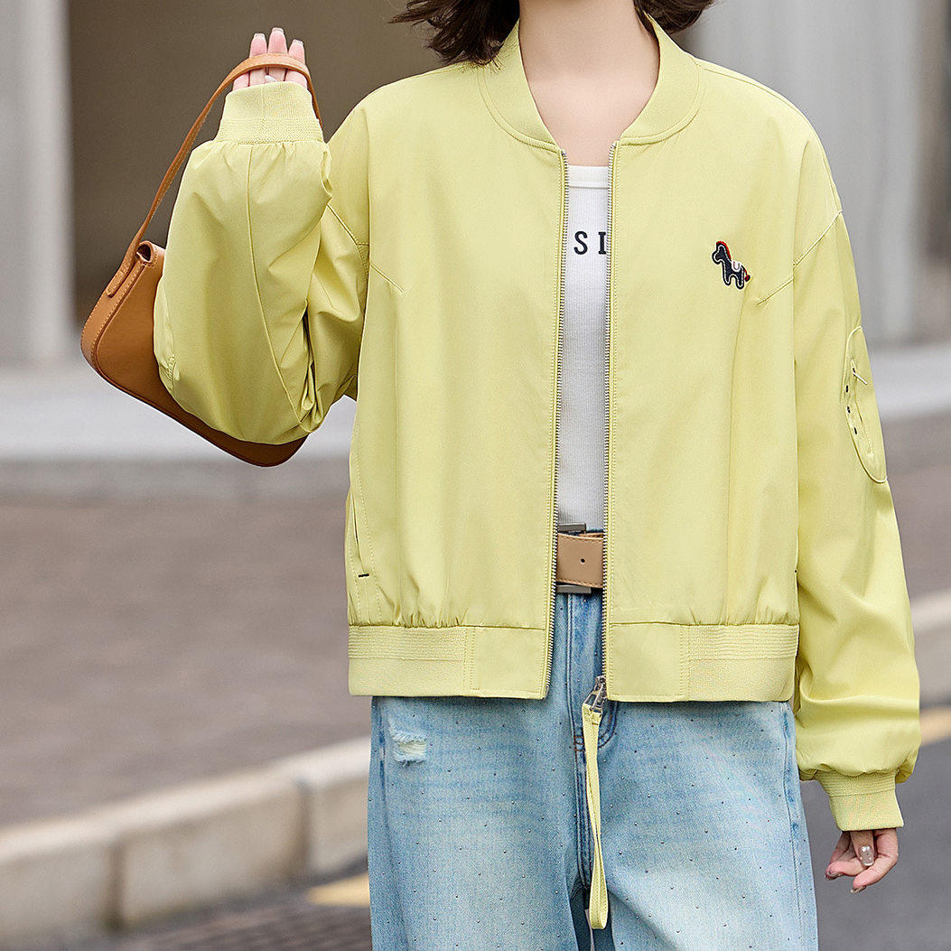 韩系宽松刺绣棒球服外套女春秋2026新款高端时尚百搭休闲夹克上衣