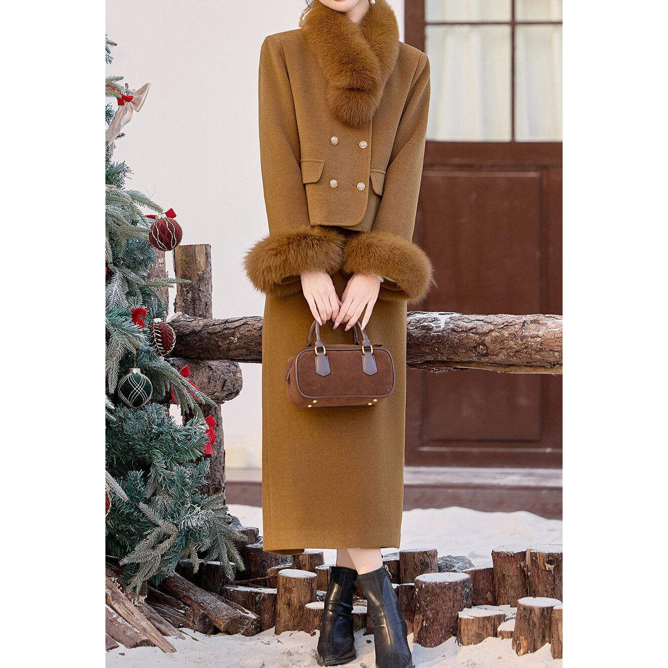 羽绒服外套女冬2026新款气质小香风高级感洋气减龄爆款两件套装裙