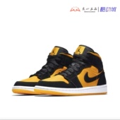 007 AJ1 Jordan Air 女款 黑黄 CD6760 Mid 中帮休闲板鞋
