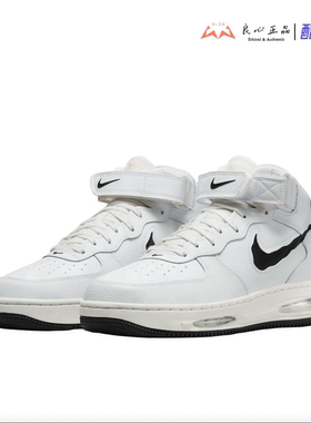 耐克 NIKE Air Force 1 黑白男子中帮复古气垫休闲板鞋FB1374-101