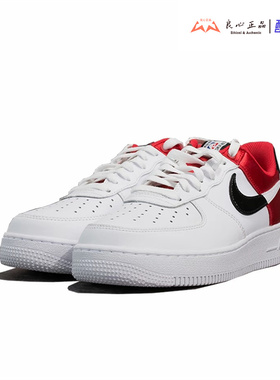 耐克 Nike AIR FORCE1 AF1 黑白红丝绸女子断钩板鞋 CK0502-600