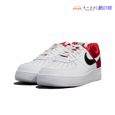 耐克 Nike AIR FORCE1 AF1 黑白红丝绸女子断钩板鞋 CK0502-600