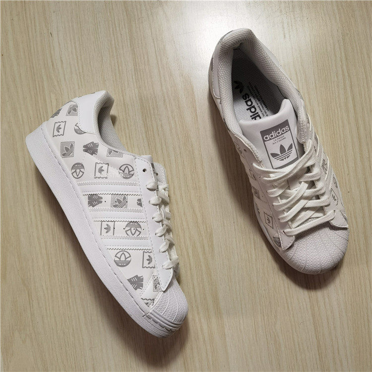 阿迪达斯adidas 三叶草superstar 反光logo男子贝壳头板鞋 gx8413