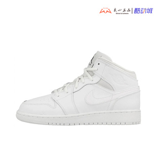Air Jordan 1 Mid BG AJ1 乔1 纯白女子休闲篮球鞋 554725-110