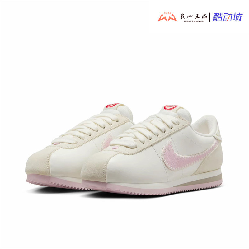耐克 Nike Cortez 白粉色情人节限定女子低帮跑步鞋 HV6012-161