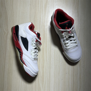 Air Jordan 5 AJ5 白红流川枫火焰红低帮复古篮球鞋 314338-101