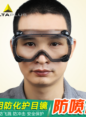 代尔塔101124护目镜打磨骑行防雾防风沙灰尘101125大视野透明眼镜