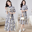 遮肉改良旗袍裙子女夏修身 300斤胖MM中长款 连衣裙中国风 女装 大码