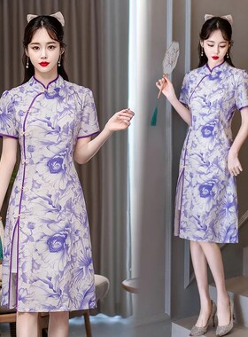 改良旗袍大码300斤胖妹妹裙子