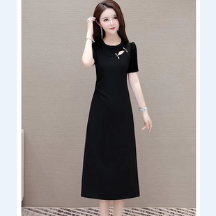 收腰气质显瘦新中式 大码 修身 300斤改良旗袍夏连衣裙时尚 裙子 女装