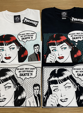 【超限定】Thrasher Boyfriend 美版 男友不会滑板漫画风短袖T恤
