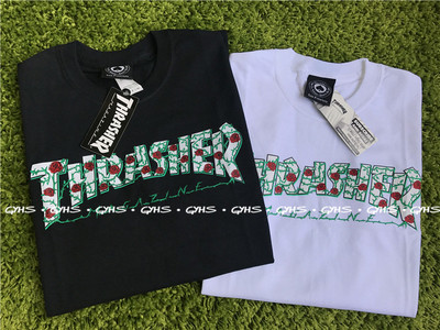 thrasher荆棘玫瑰火焰短袖T恤