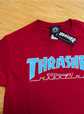 【羔羊House】Thrasher Outlined 美版 红蓝冰激凌配色火焰短袖