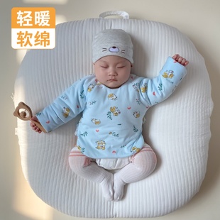 新生婴儿衣服产房52码 纯棉半背初生宝宝夹棉加厚秋冬天小棉袄上衣