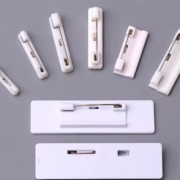 塑料可粘贴别针带背胶胸针自粘diy配件胸牌学生姓名牌固定神器
