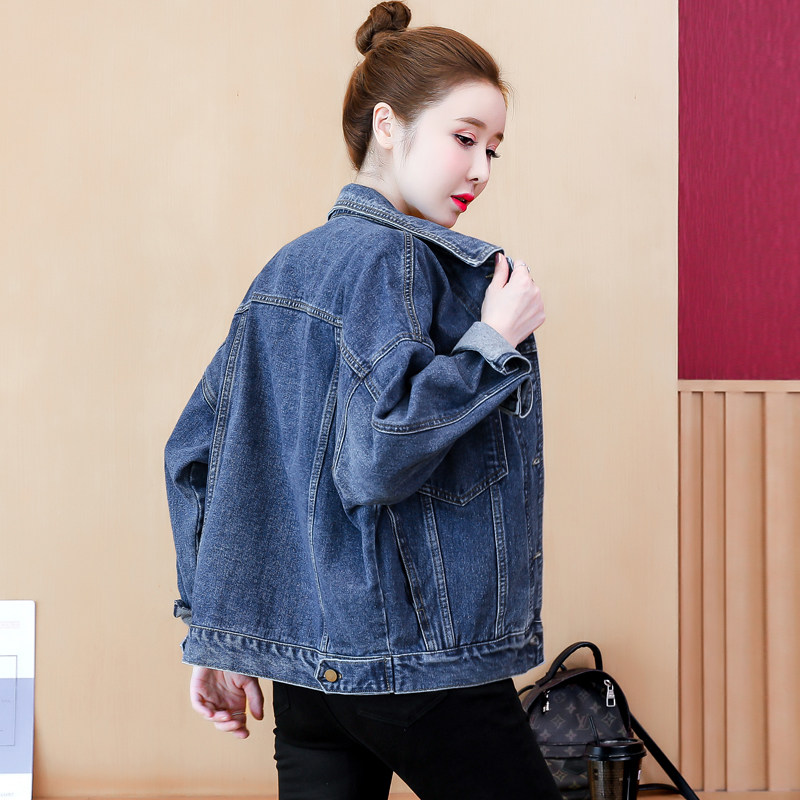 大码牛仔外套女春秋韩版宽松上衣图片