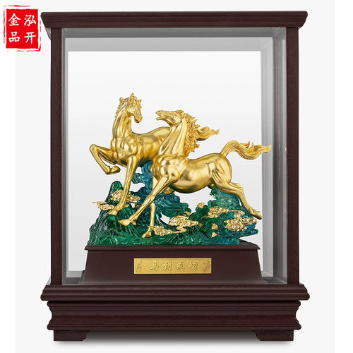马到成功摆件足金金箔画