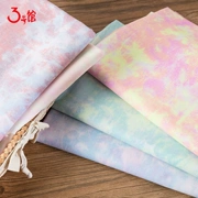 Starry tie-dyed cotton cotton màu váy đầm tay ngắn tay quần nền vải quần áo vải tự làm - Vải vải tự làm