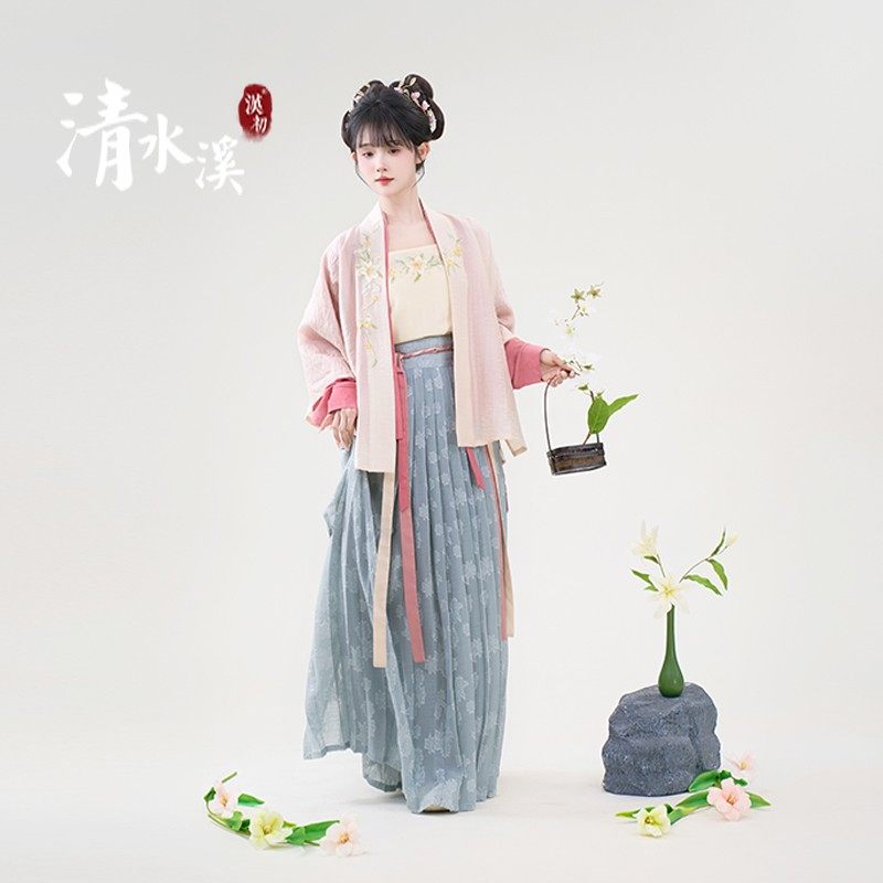 清水溪汉初『人间百合香』原创国风改良宋制汉服女装春款古风仙气,女装/女士精品,汉服套装,淘宝优惠券,粉丝福利购,淘宝优惠卷