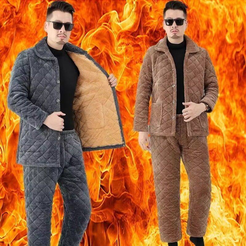 四川省省服加绒加厚套装冬季棉衣裤三层夹棉男防寒两件套保暖睡衣,男装,中老年套装,淘宝优惠券,粉丝福利购,淘宝优惠卷