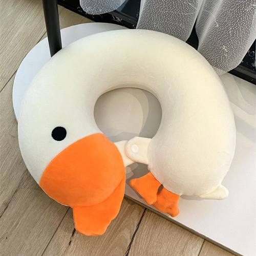 卡通可爱大鹅U型枕记忆棉慢回弹护颈枕办公室学生午睡枕脖子靠枕