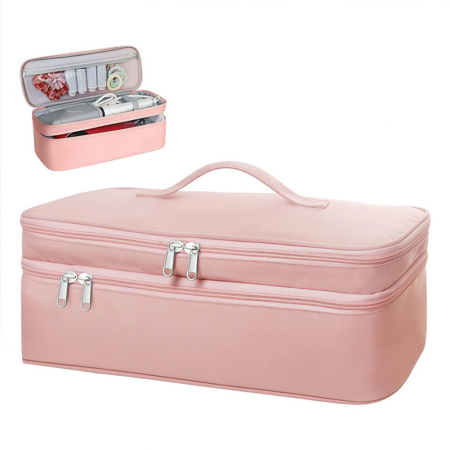 双层旅行大容量便携式吹风机卷发收纳收纳袋美发工具包