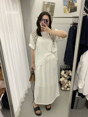 胖mm大码女装2026新款夏季短袖T恤女宽松显瘦上衣半身裙两件套