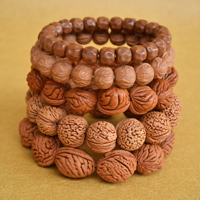 龙纹桃核手串脑纹核桃手链桃胡手持库克桶珠手链猴头文玩手串男女