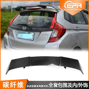 适用于本田FIT 飞度GK5 TL款碳纤维改装尾翼 顶翼定风翼扰流翼