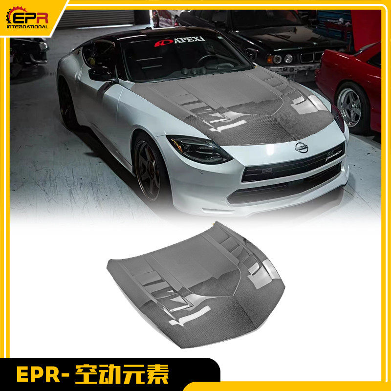 适用于日产400Z RZ34 碳纤维EPA1款前机盖引擎车头盖开孔散热改装