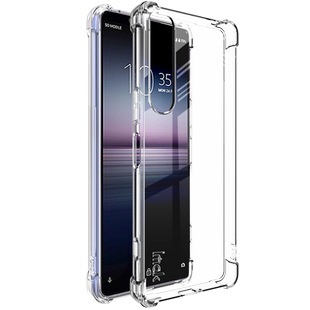 imak适用于索尼Sony 10 iv手机壳Sony Xperia 1iv透明黑气囊防摔保护套镜头全包外壳10 IV简约1 IV商务玻璃膜
