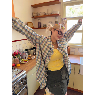 衬衫 阿周家 bi入重工水洗泡泡棉纱外套防晒开衫 周末 chill美式