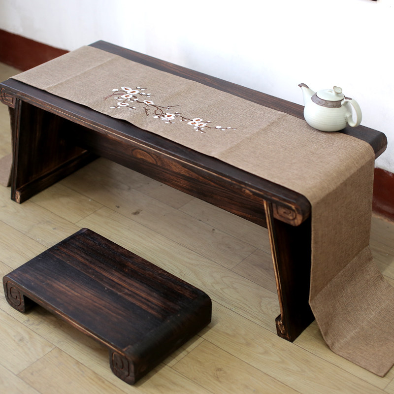 [Yang Ming]Flax Plain colour Guqin Table flag Chinese style Buddhist mood Coffee table cloth Plum blossom tablecloth Tea ceremony 2in the Musical Instruments/Guitar/Piano/Fitting , Folk instruments , Ethnic plucked instruments , Guqin  category - from Buy2taobao.com to provide professional Taobao agent buy service
