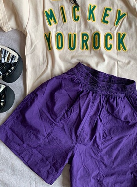 2025男女儿童夏季新品日系户外运动轻薄速干透气梭织亮色短裤山系