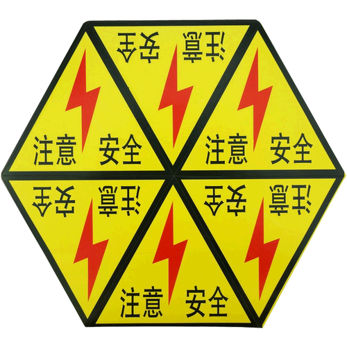 不干胶 注意安全 警示标志 6小张9.5cmX10.5cm 标语 贴纸 提示