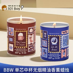 美国Bath&BodyWorksBBW单芯中杯精油香薰蜡烛227g圣诞经典 链接2 款