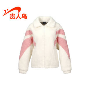 羊羔毛短款 2024冬款 情侣毛绒立领保暖1025L80 外套正品 贵人鸟女装