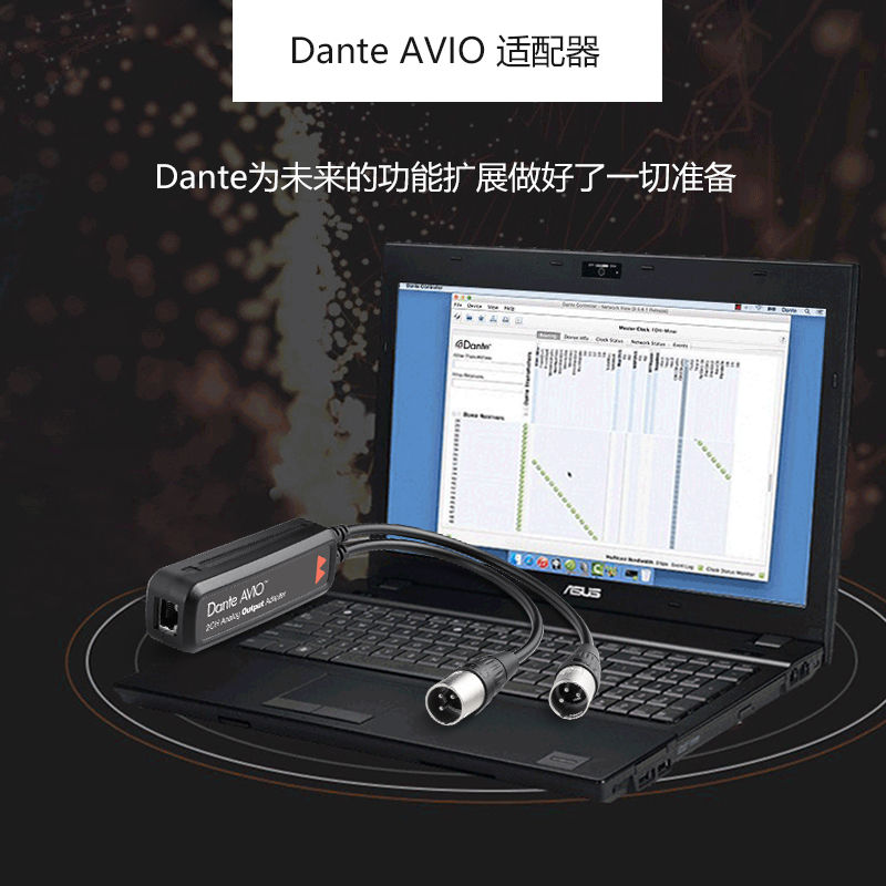 Dante AVIO模拟音频转Dante适配器USB即插即用数字音频数模转换器