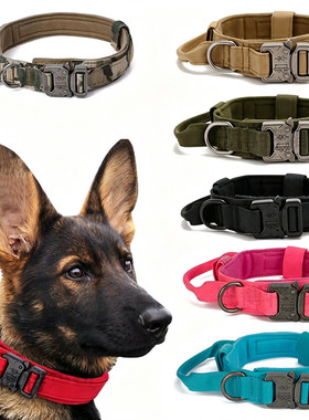 战术狗项圈户外牵引犬马金毛德牧