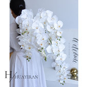 蝴蝶兰仿真花客厅摆设花花束高级感轻奢餐桌花网红爆款 花束装 饰花