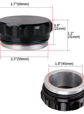 汽车改装件焊接水箱盖水壶机油盖铝合金燃油盖1inch1.5英寸2inch