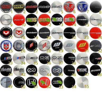 改装轮毂中心盖45MM平面贴RAYS WORK SSR ADVAN VOSSEN中心盖铝标