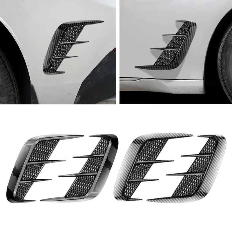 汽车仿真鲨鱼腮假侧出风口改装车贴叶子板车身装饰翼子板改装通用