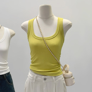 版 人人穿显瘦U领宽肩带遮副乳吊带背心女 型好到爆