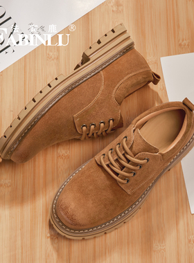 2025秋冬男鞋复古工装大头鞋真皮休闲鞋低帮马丁靴透气百搭劳保鞋