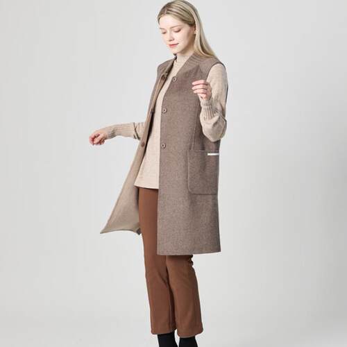 孤秋冬季新款大码中长款毛衣马甲