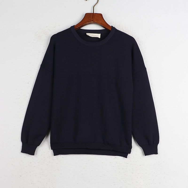 外贸欧美女装圆领长袖毛衣针织衫