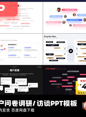 7页问卷调研用户调研反馈互联网PPT模板ppt代制作keypoint大师