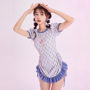 新款小羊印花连体泳衣