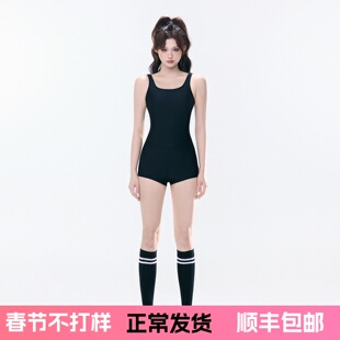 泳衣女款2026新款连体游泳馆专业竞速训练显瘦平角大码泡温泉泳装